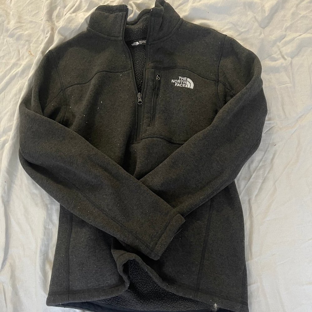 The North Face Half Zip Pullover Fleece Jacket Mens Size Medium Black NWOT
